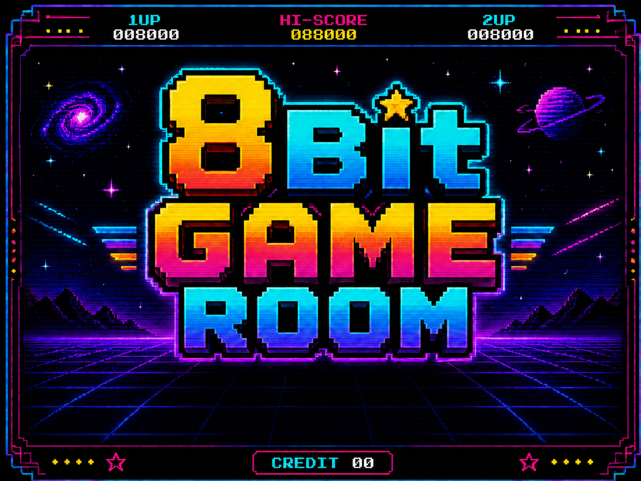 8Bit Game Room retro arcade title screen